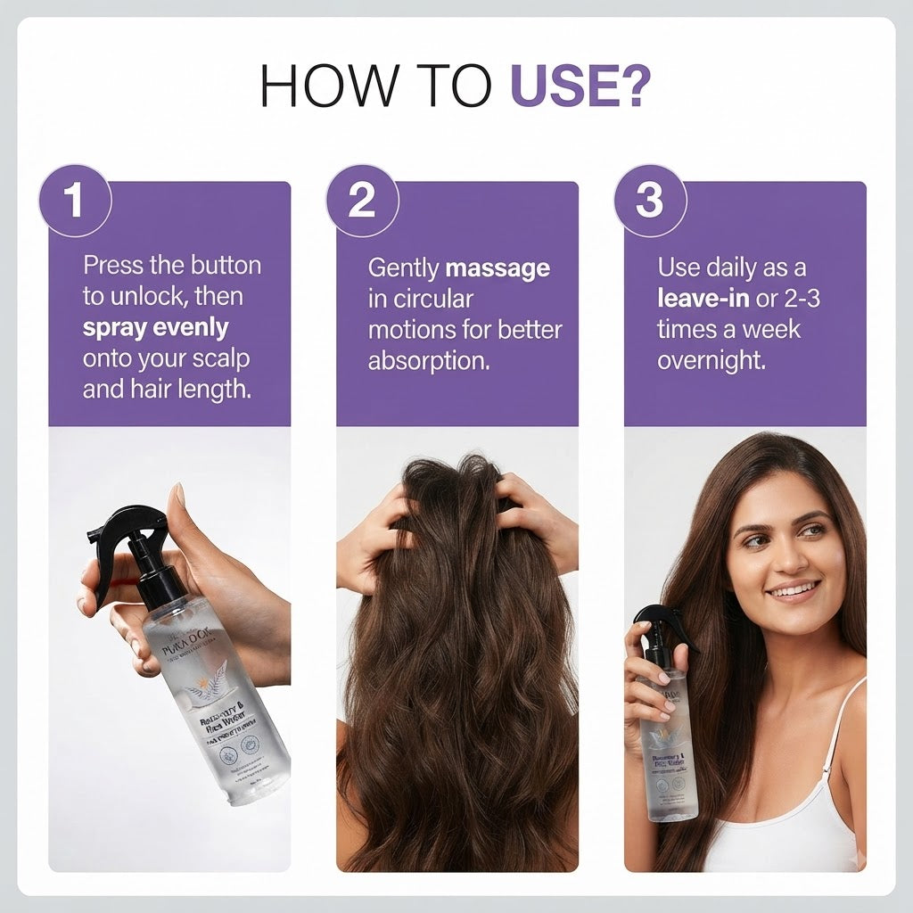 Rosemary & Rice Water Hair Spray – Natural, Lightweight, Non-Greasy