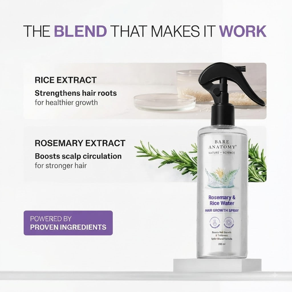 Rosemary & Rice Water Hair Spray – Natural, Lightweight, Non-Greasy