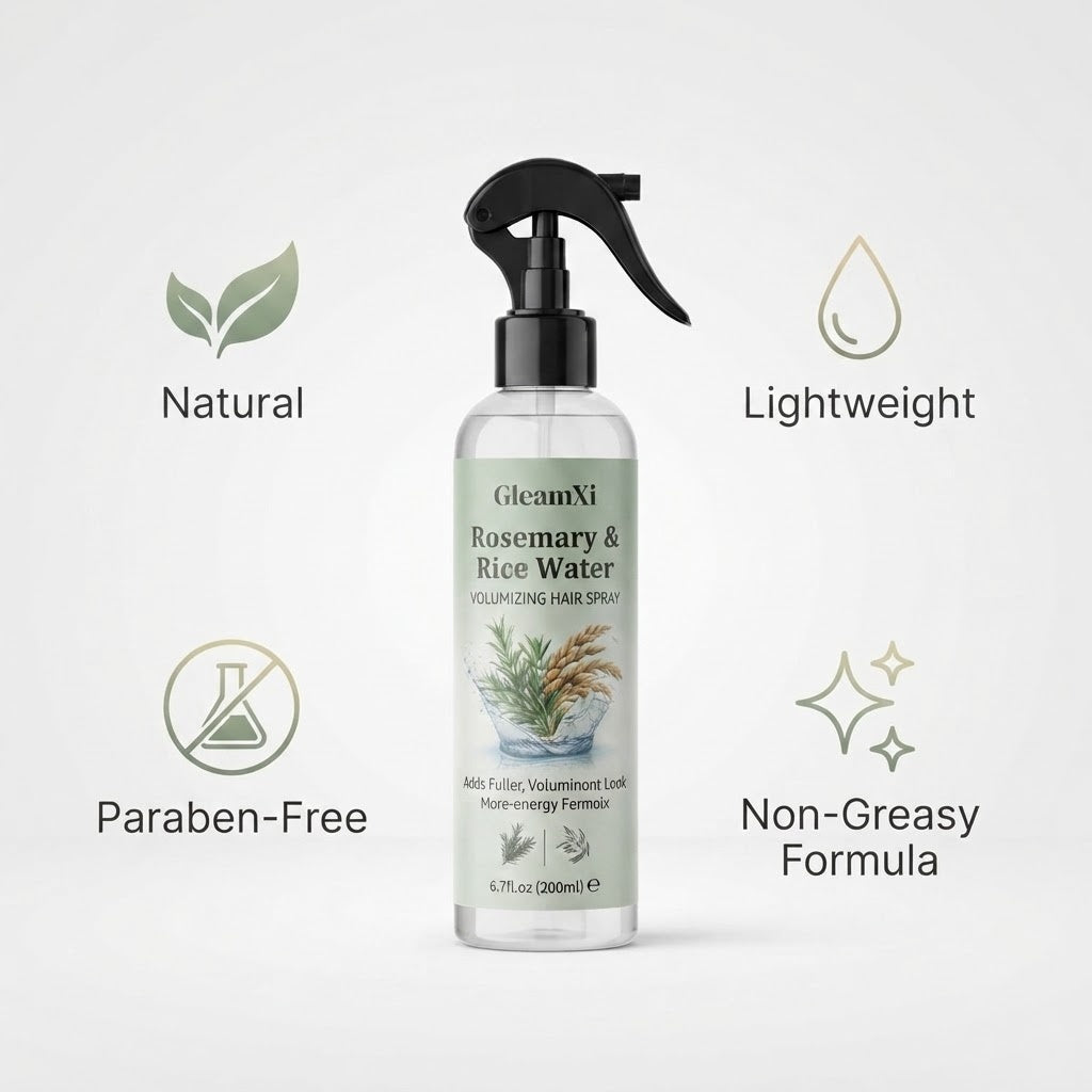 Rosemary & Rice Water Hair Growth Spray – Natural Lightweight Formula for Strong, Shiny Hair