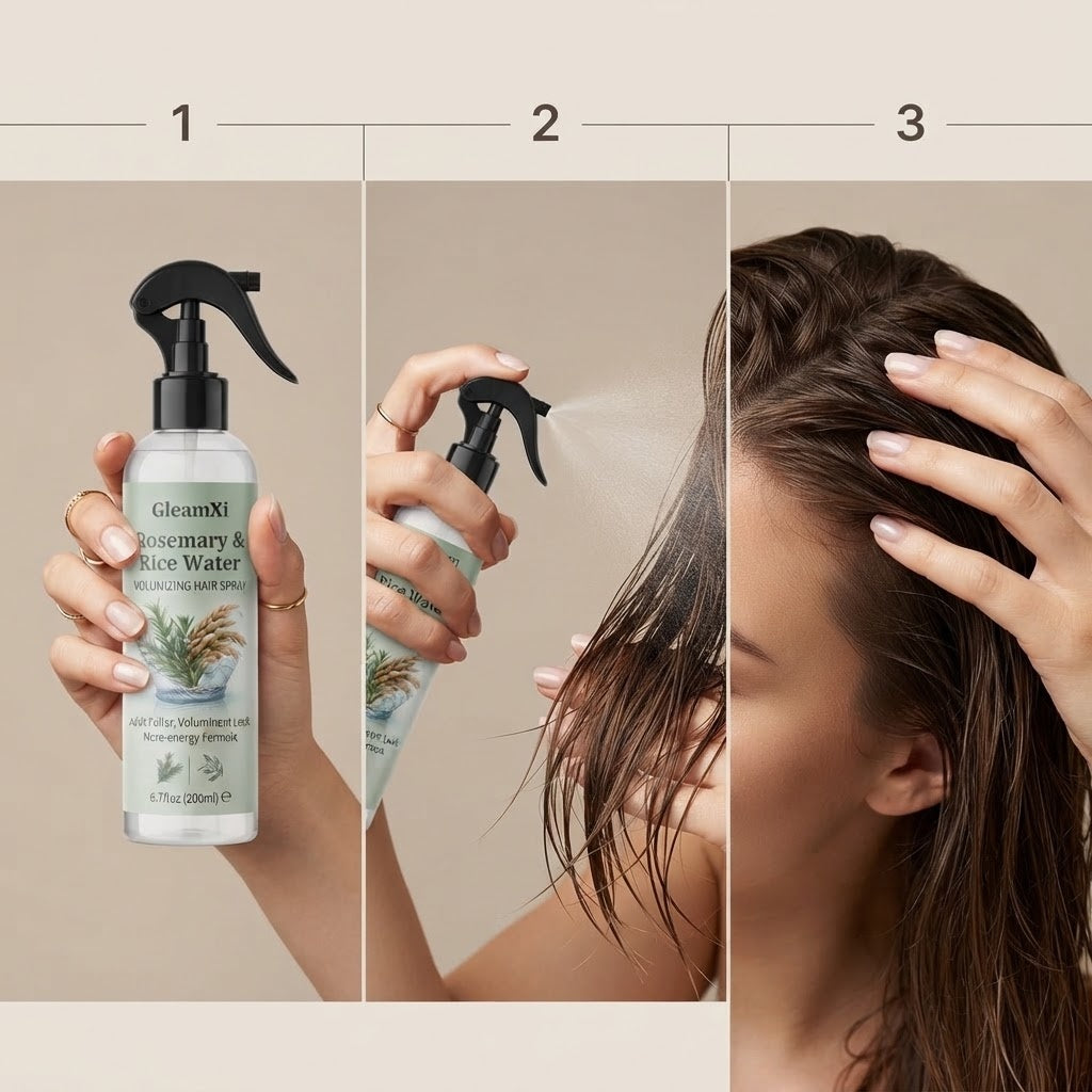 Rosemary & Rice Water Hair Growth Spray – Natural Lightweight Formula for Strong, Shiny Hair
