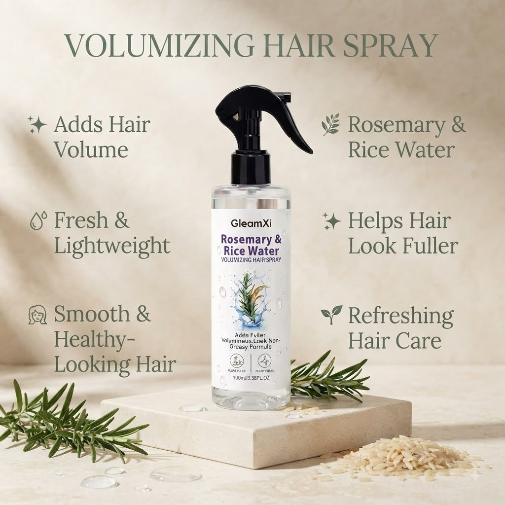 Rosemary & Rice Water Hair Spray – Natural, Lightweight, Non-Greasy